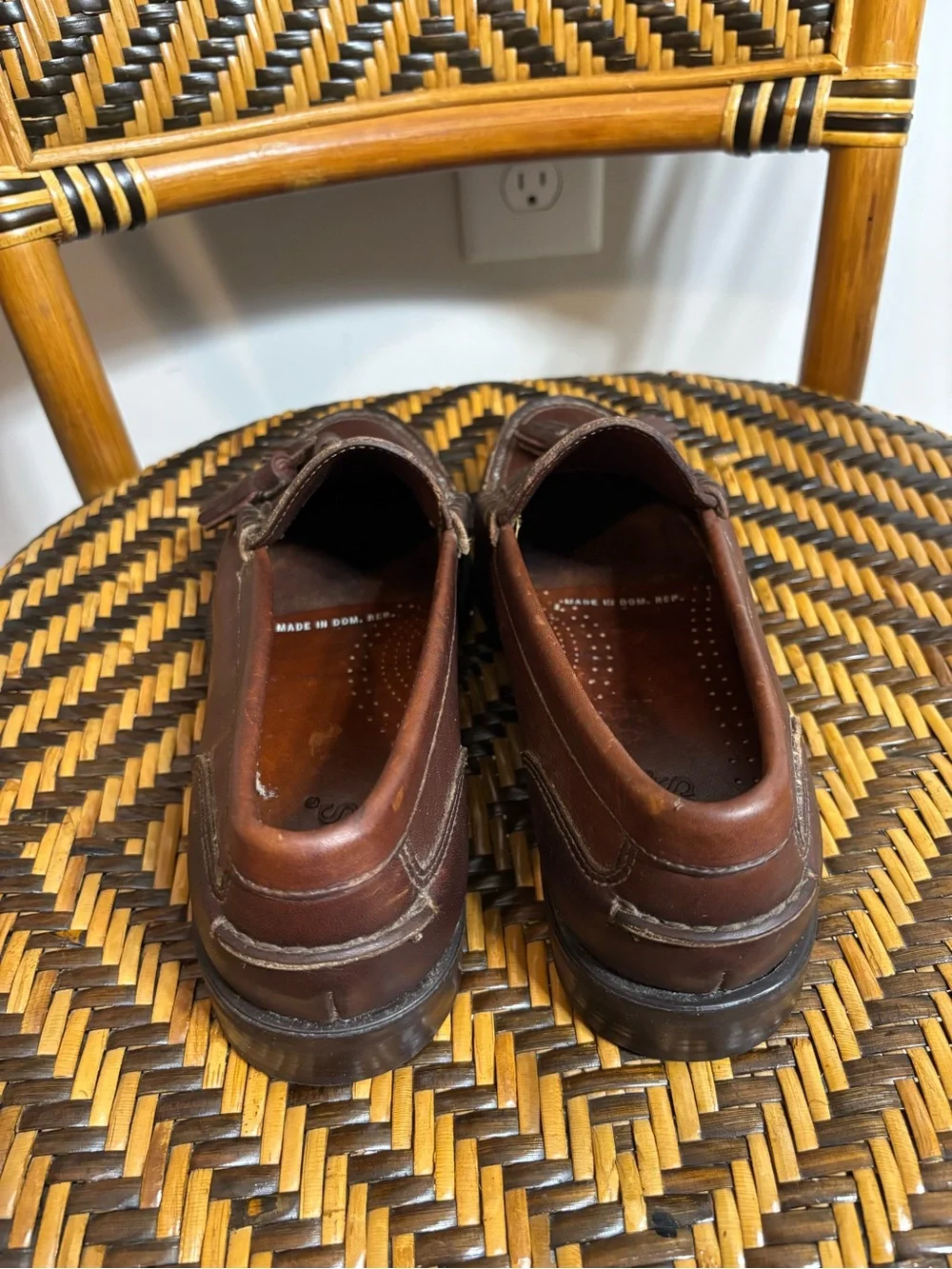 Bass Brown Leather Tassel Loafers Business Casual Preppy 8M